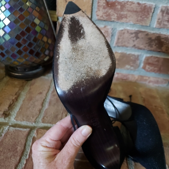 Stuart Weitzman Black Ankle Tie Heels - Picture 6 of 9